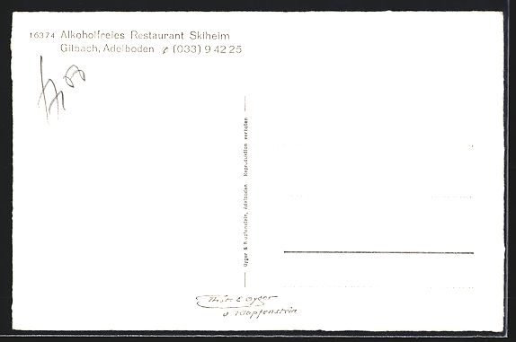 Cartoline postali: Gilbach /Adelboden, Alkoholfreies Restau – Usato da Berlin venduto da bartko-reher 1