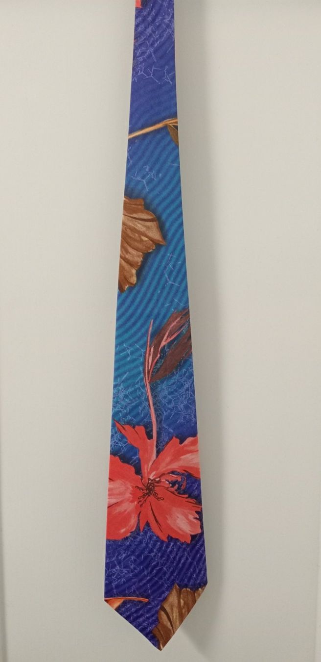 Versace Krawatten: Vintage Versace Jeans Couture Seidenkrawatte Floral Blau – Gebraucht aus Allschwil von Evgeniia78 2