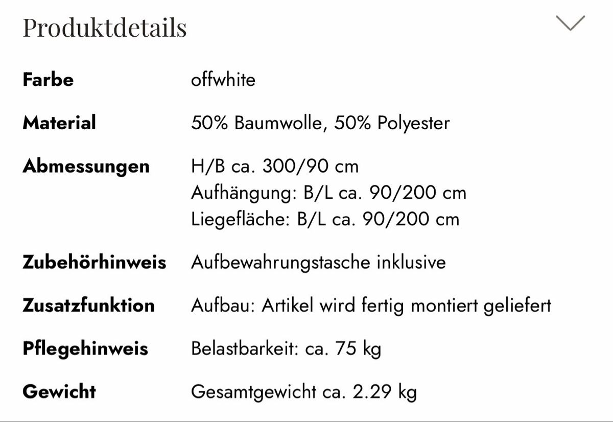 Hängematten: Hängematte  – Neu und originalverpackt aus Küssnacht am Rigi von zo.gefe 1