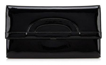 Vintage Damen Clutch Tasche schwarz Lackoptik guter Zustand