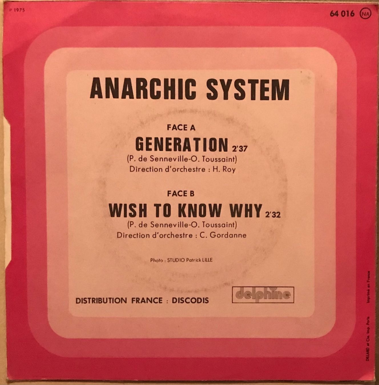 Dischi in vinile: ANARCHIC SYSTEM - GENERATION – Usato da Bussigny venduto da vinyl-pas-cher 1