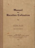 Manuel de recettes culinaires Neuchatel 1948