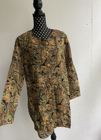 80s Vintage Kleid - lange Bluse