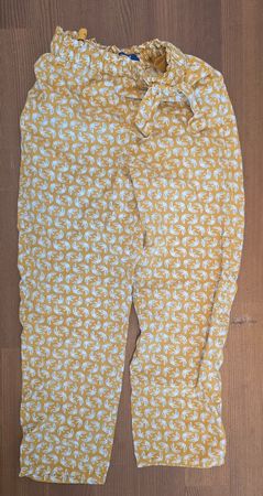 Okaiidi Mädchen Hose Gr. 128 Gelb Vogel-Muster