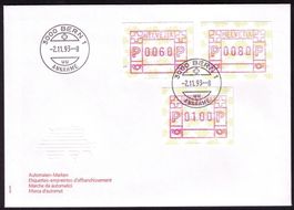 %%AKTION%%_ ATM 9_ Offizieller SATZ-FDC vom 2.11.93 BERN 1 !