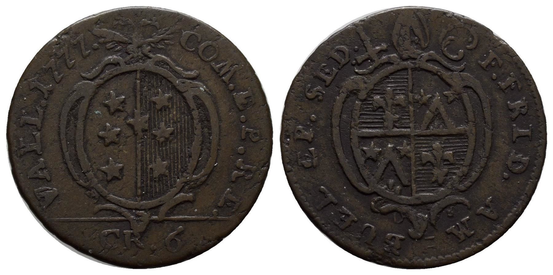 Tutti le monete: Wallis 6 Kreuzer 1777 /2507 – Usato da Trimbach venduto da Solothurn1