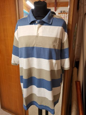 Polo-Shirt BOSS LIFE STYLE, blau-grün-beige
