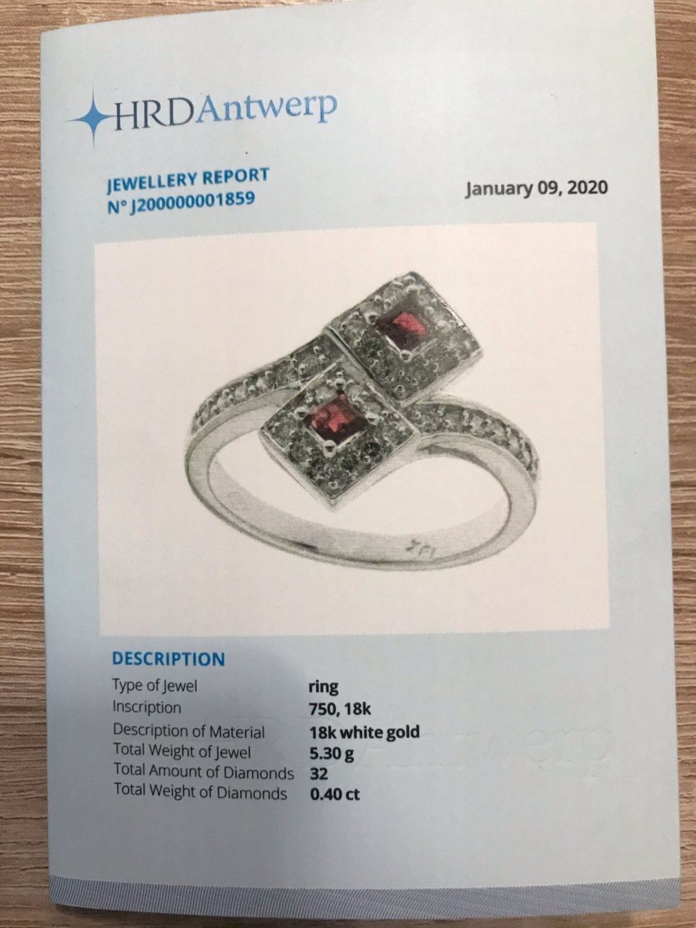 Ringe: Bague en or blanc avec Diamant et Rubis – Neu (gemäss Beschreibung) aus St-Léonard von wric48 6
