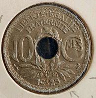 10 Centimes 1923 geschlossene 3 in Jahreszahl