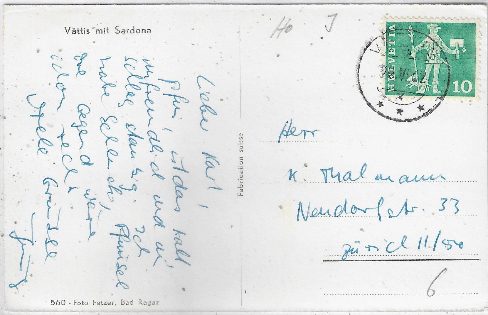 Cartes postales: Vättis mit Sardone – D'occasion à Ettingen par Kartenplanet 1