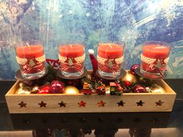 Weihnachtsdeko Adventskranz Villeroy Häuschen Tischdeko