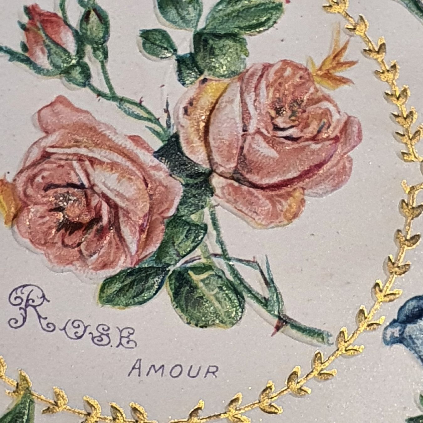 Ansichtskarten: carte postale ancienne gauffree.. Message des fleurs. 1916 – Gebraucht aus DUGNY (-Leytron) von Rdeny 1