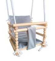 Holz Babyschaukel, Kinderschaukel 3 in 1 Grau