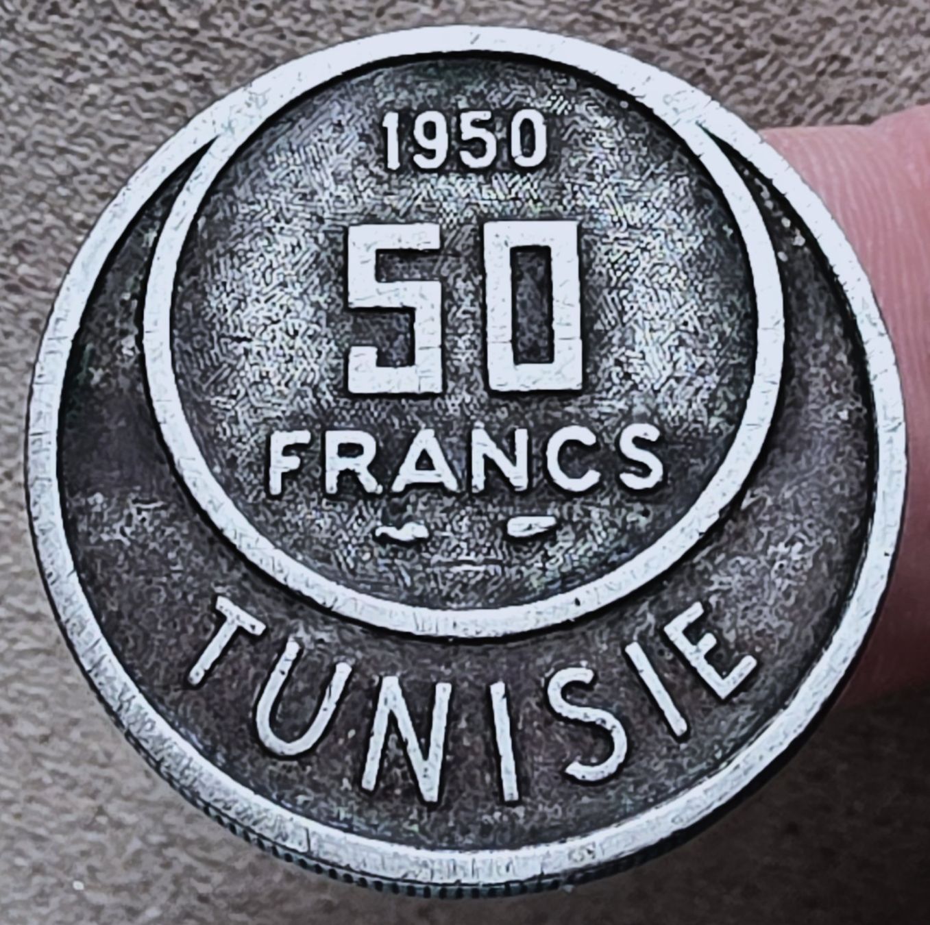 Alle Münzen: TUNESIEN 50 FRANCS 1950 – Gebraucht aus Winterthur von Creso70 1