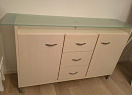 Sideboard mit Glasplatte H:91.5 / T:40.5 / L:160