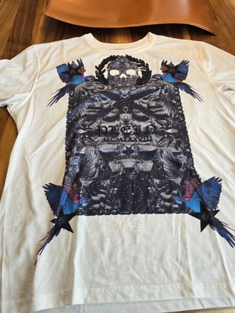Philipp Plein T-Shirt weiss mit Totenkopf Print Herren