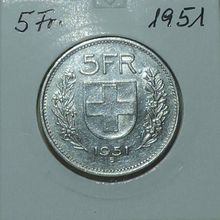 Tutti le monete: 5 Franken 1951 Silber – Usato da Gommiswald venduto da Malediven2025 2