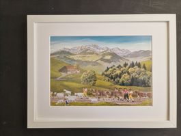BLÄSS UND ZITA BILD HINTER PASSEPARTOUT MIT RAHMEN