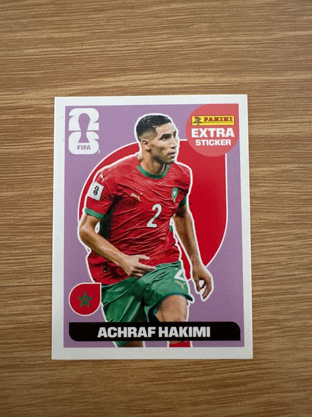 Panini Carte collezionabili: Extra Sticker Lila WM 26: Achraf Hakimi – Nuovo e nell'imballaggio originale da Winterthur venduto da sah_gn89