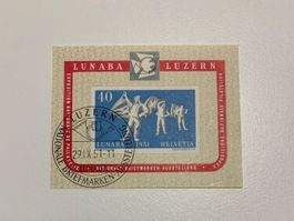 Lunaba Luzern 1951 1. Tag gestempelt und postfrisch