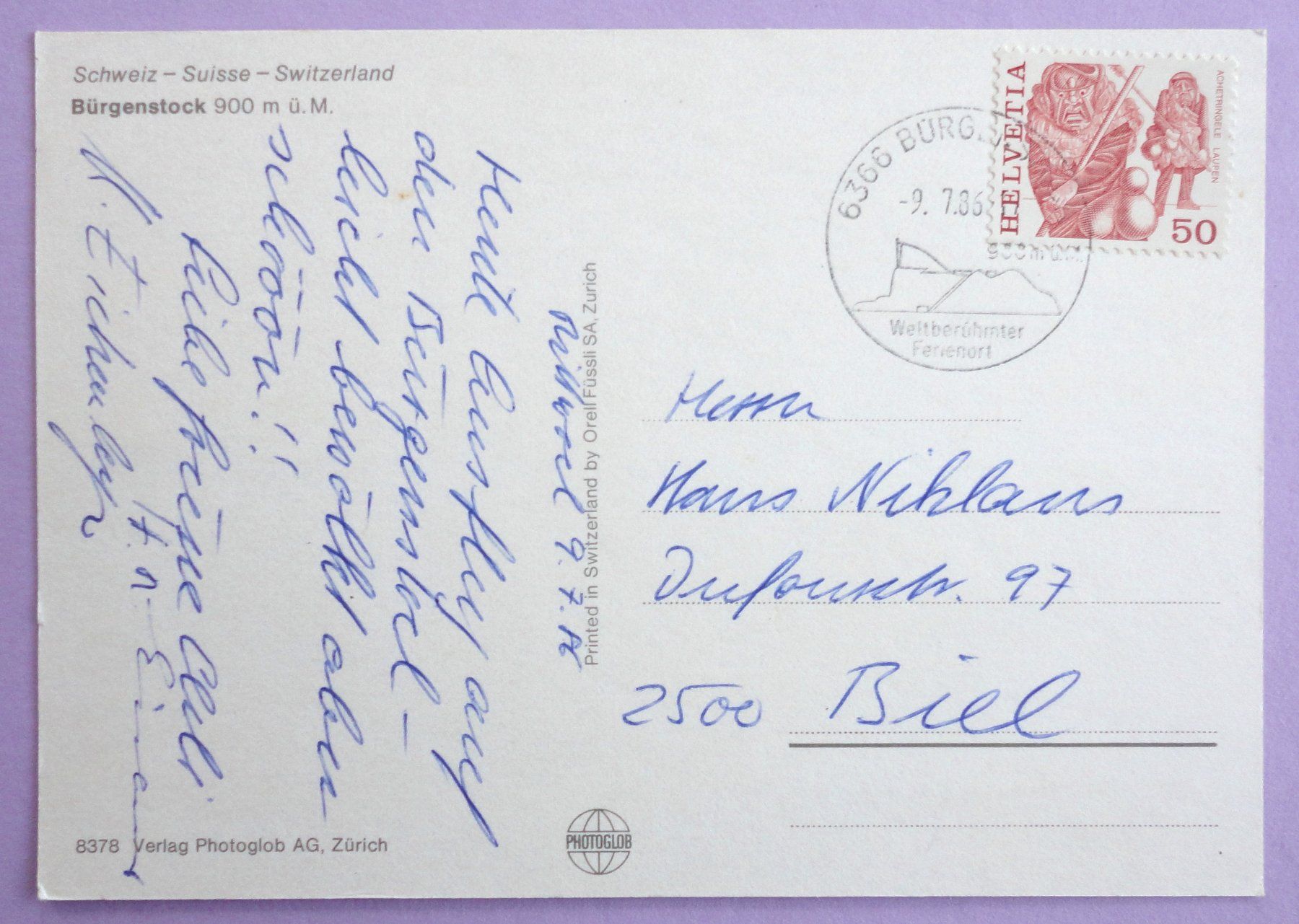 Cartoline postali: Bürgenstock 900 m ü.M. – Usato da Fétigny venduto da Billy2miny 1