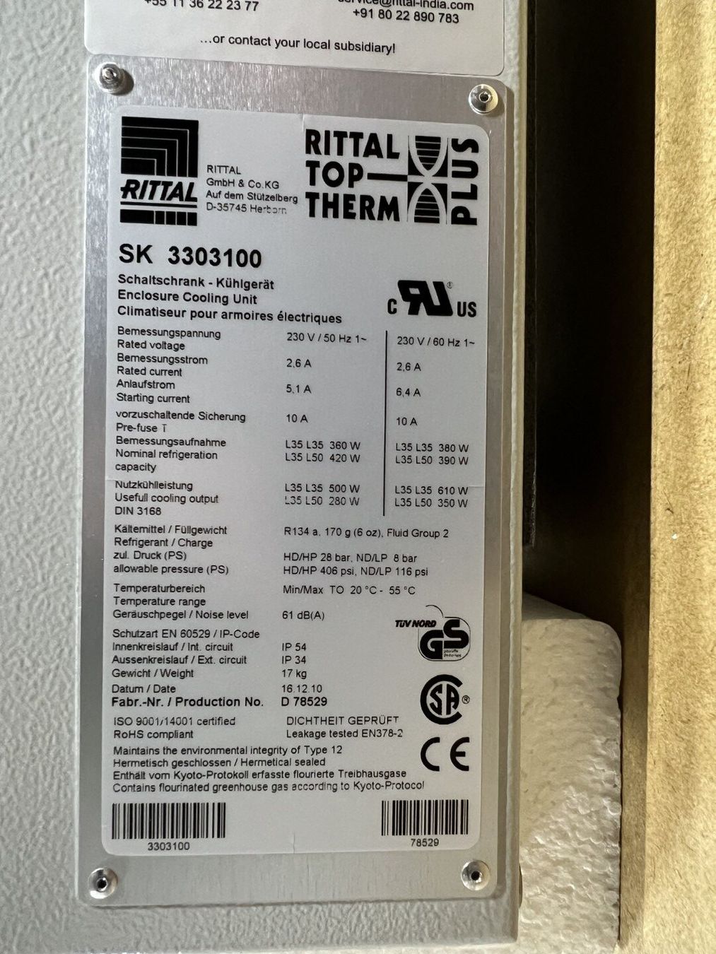 Altro per industria metallurgica: Rittal Schaltschrank-Kühlgerät – Usato da Zuchwil venduto da dragosmd-maschinen 3