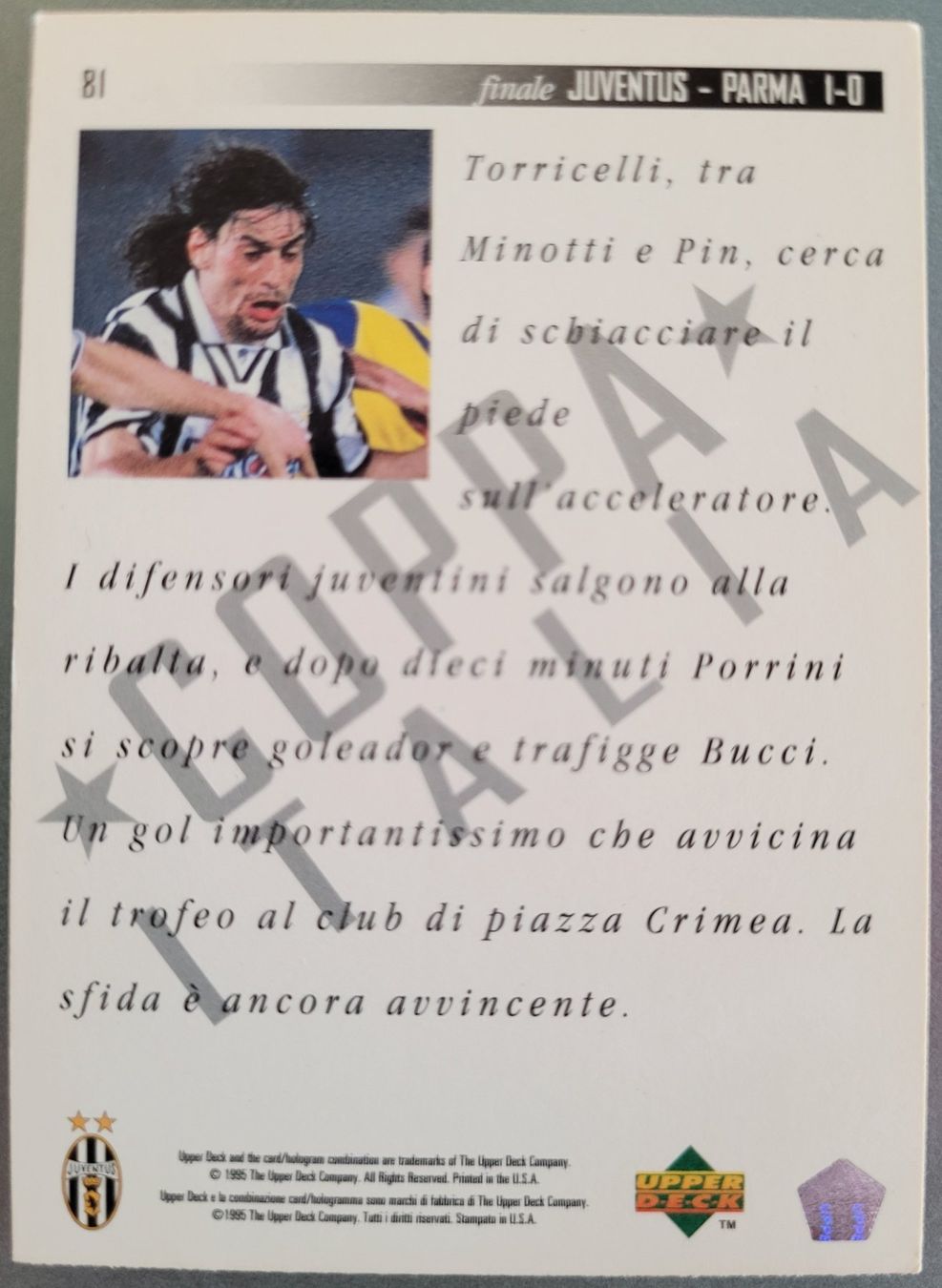 Carte collezionabili: Upper Deck 1995 Torricelli Juventus - Parma Nr. 81 TOP – Nuovo (secondo la descrizione) da Arbon venduto da Wizle 1