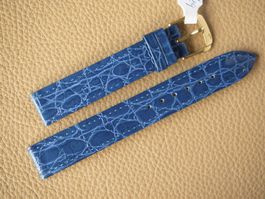 handmade Leder Uhrenband Croco-grain 15mm NOS m. Schliesse