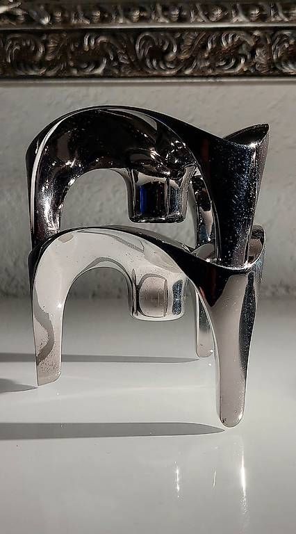 Portacandele: 2 Designer Kerzenhalter Chrom – Usato da Gwatt (Thun) venduto da ARC_TERYX 2