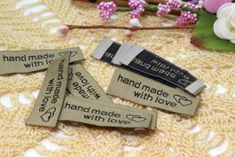 Label "Hand made with love" braun (10 Stück)