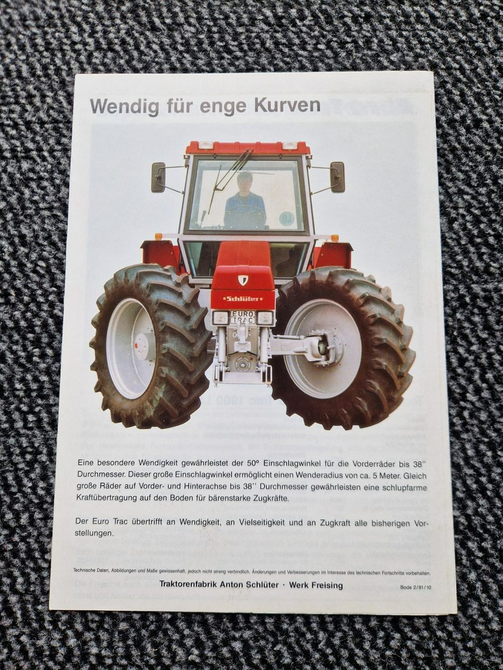 Trattori: Original Prospekt Schlüter Traktor Euro-Trac 1300 - 1900LS – Usato da Dürnten venduto da Bachtel84 3