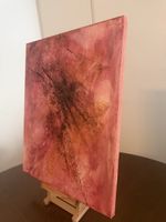 Acrylbild abstrakt rot braun 40x30cm guter Zustand