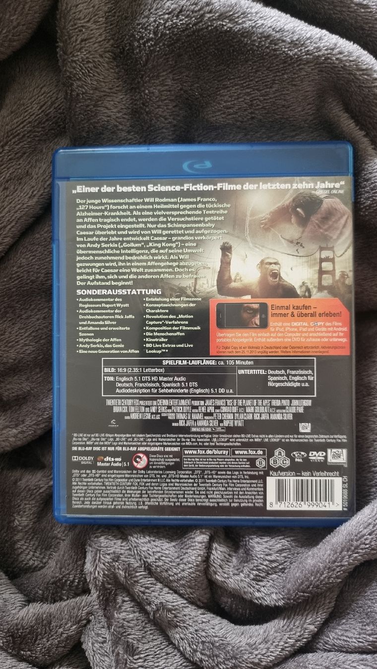 Tutti i DVDs: blueray DVD - Planet der Affen Prevolution – Nuovo (secondo la descrizione) da Basel venduto da abo_xbd2 1