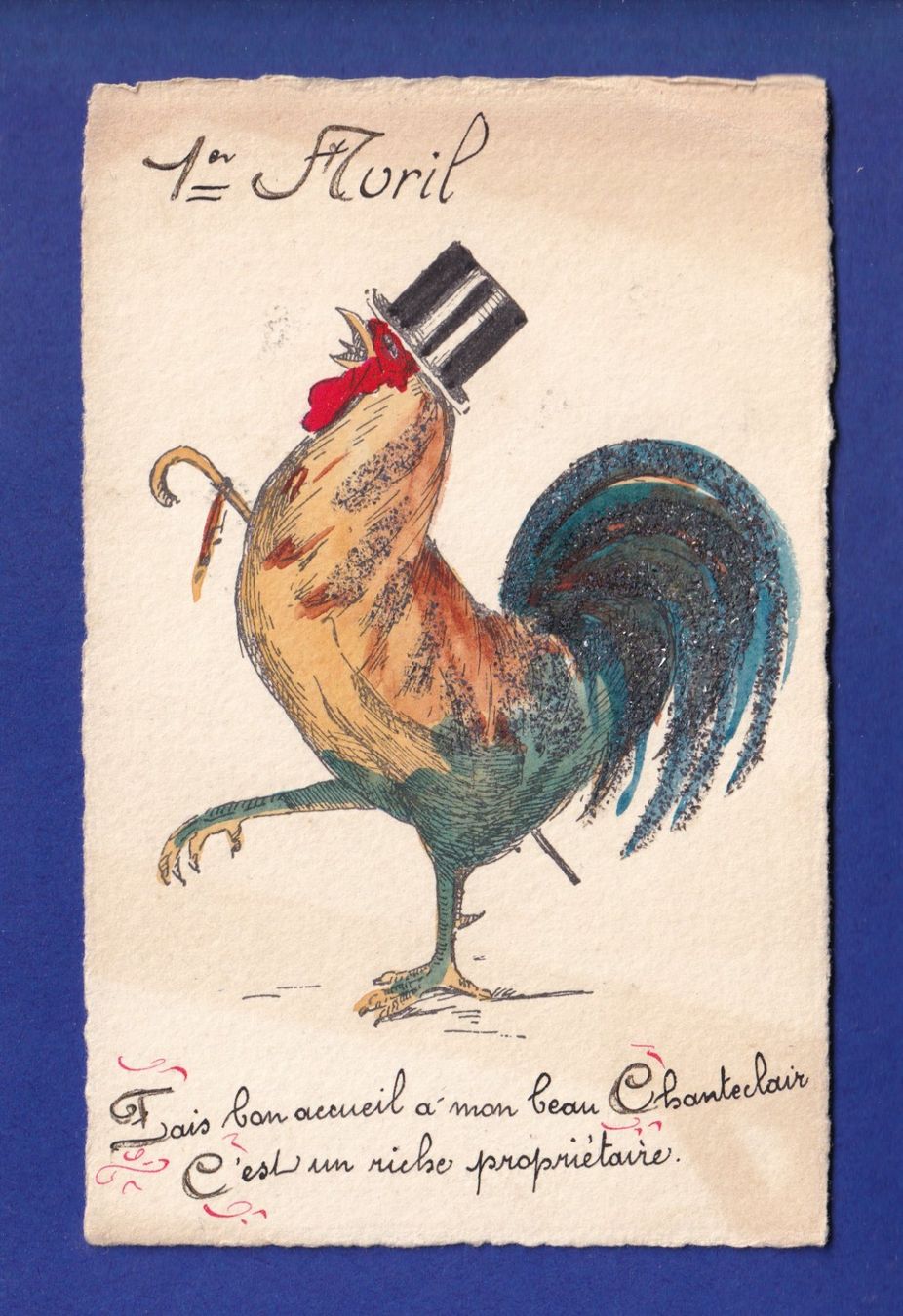 Cartoline postali: OISEAU - Coq le 1er avril – Usato da Pully venduto da nicecards-shop