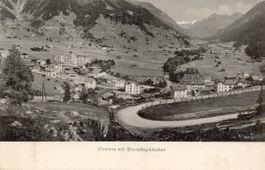 Klosters   GR   mit Silvrettagletscher      um  1 9 1 1