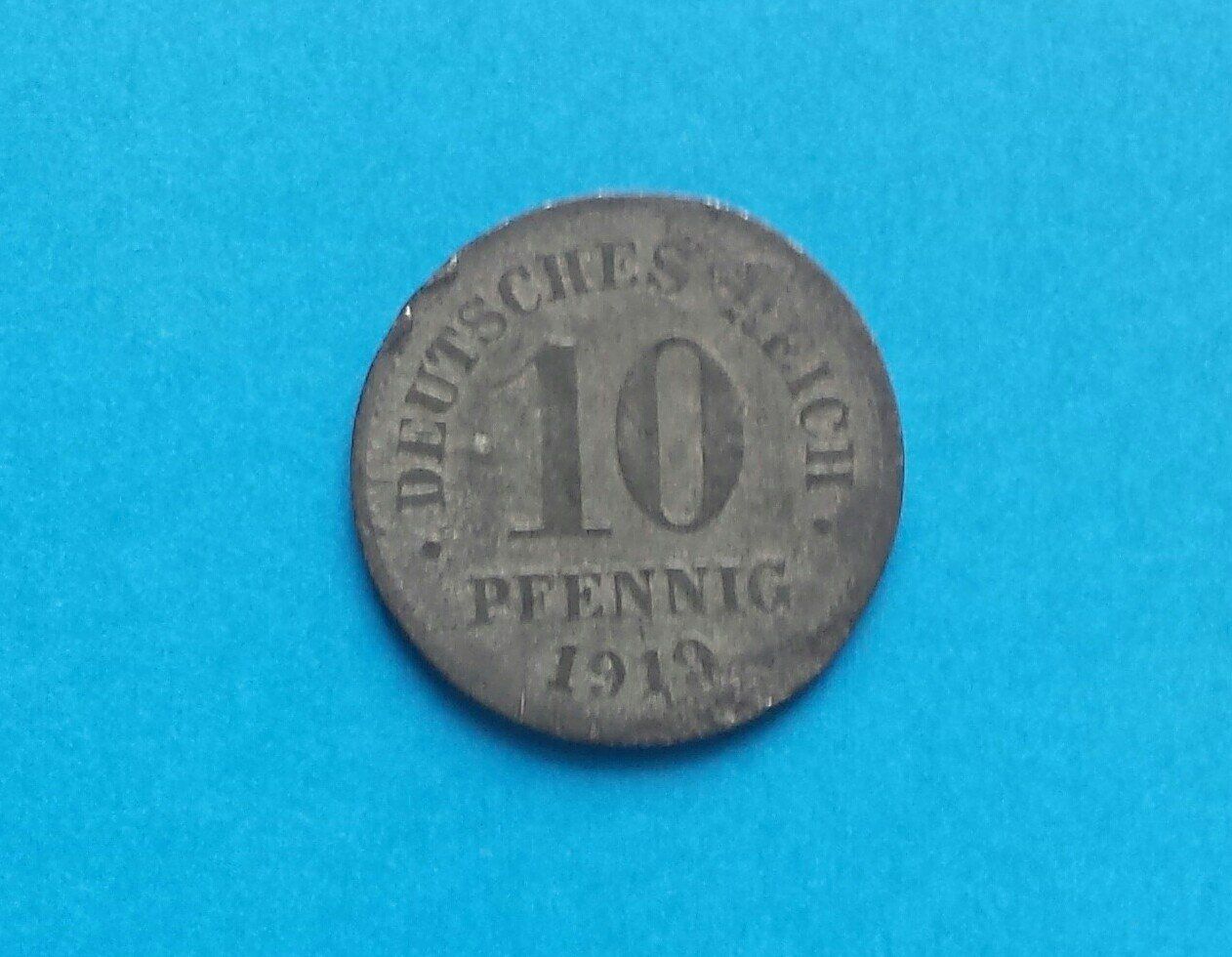 Alle Münzen: 10 Pfennig - Deutsches Reich 1919 – Gebraucht aus Reinach BL von Dexy62