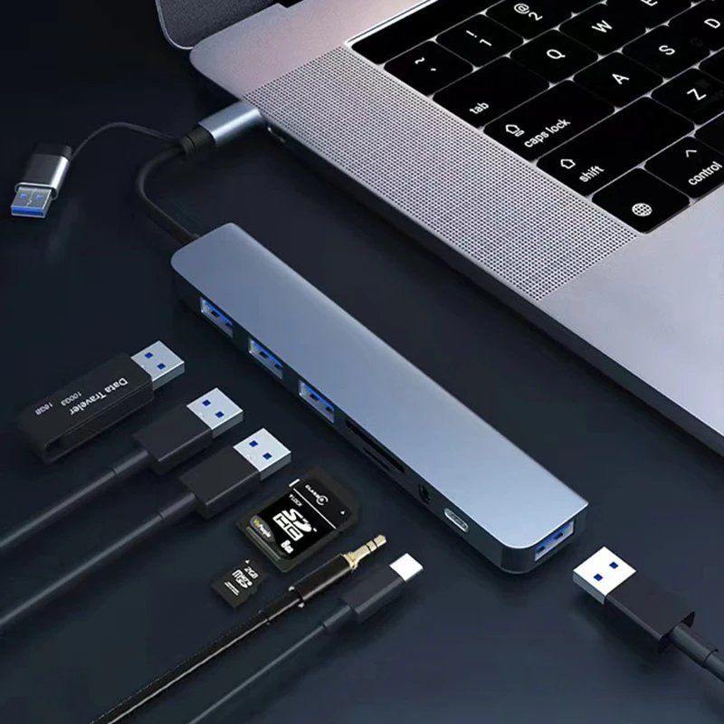 Hubs & Switches: 8in2 USB-C & USB-A Hub / Digitec CHF 27.90 / Micro SD Audio – Neu und originalverpackt aus Uster von -FPS- 4