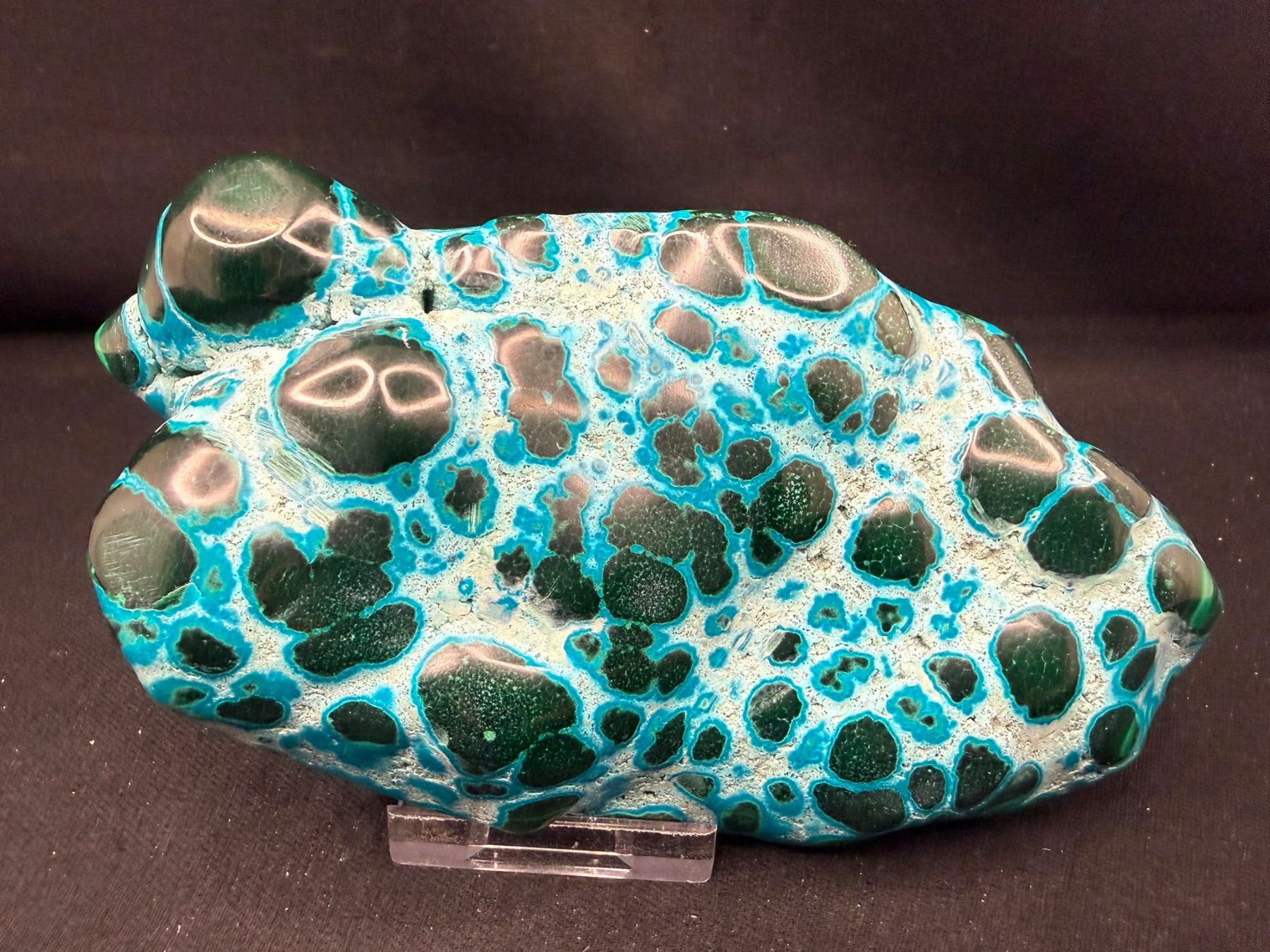 Minéraux & Lithothérapie: Malachit und Chrysocolla poliert – D'occasion à Schinznach Bad par Demerald