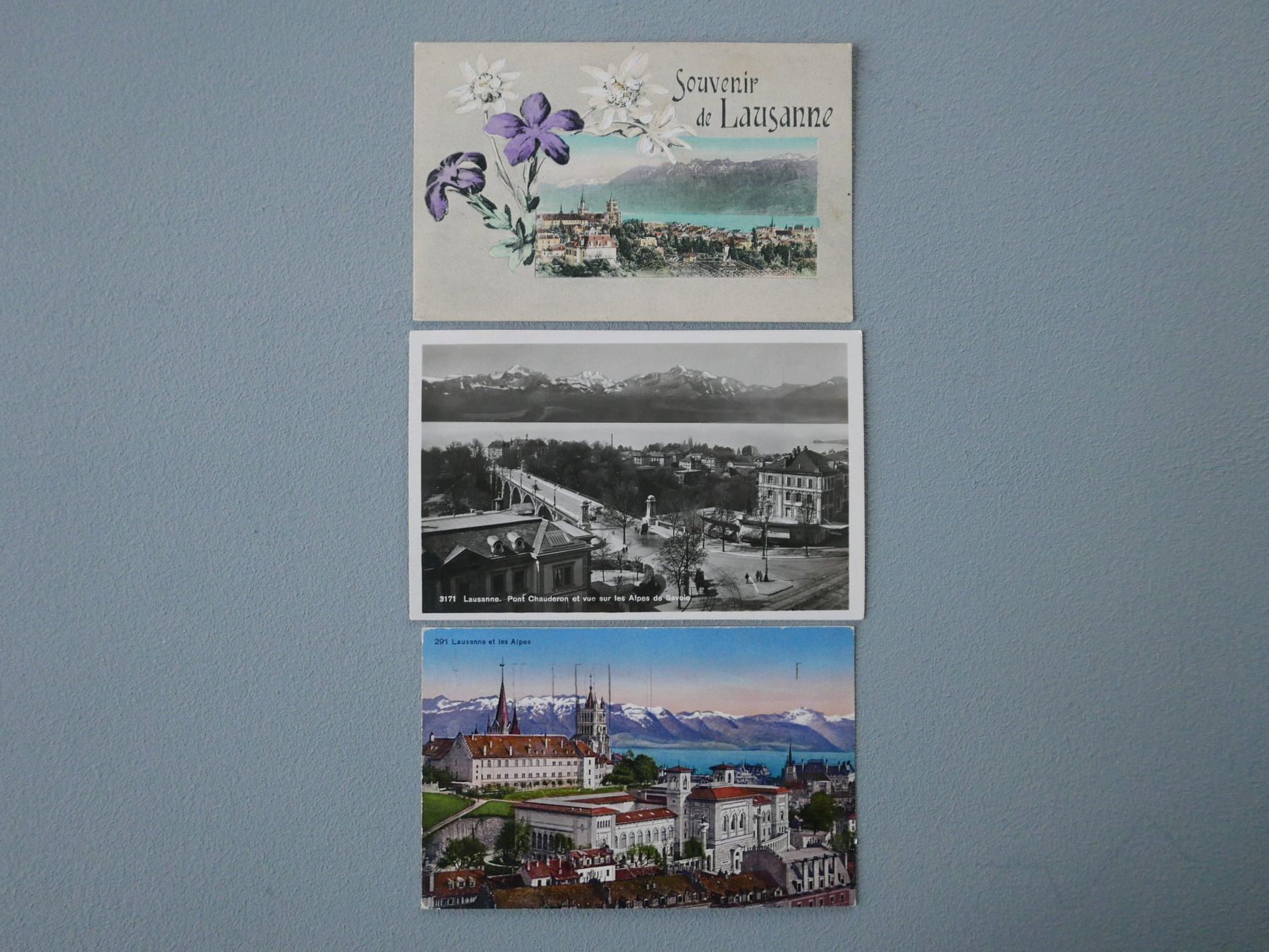 Cartoline postali: 3 ANTIKE ANSICHTSKARTEN LAUSANNE 1928 – Usato da Balgach venduto da Zwischenraum
