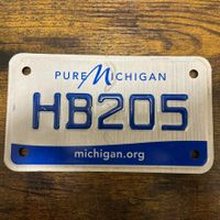🇺🇸 U.S. Motorradnummer, Michigan HB205 - (18x10cm)