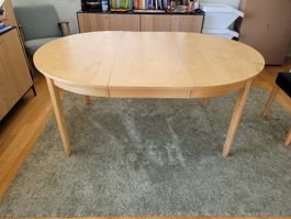Esstisch ausziehbar oval Holz hell gebrauchter Zustand