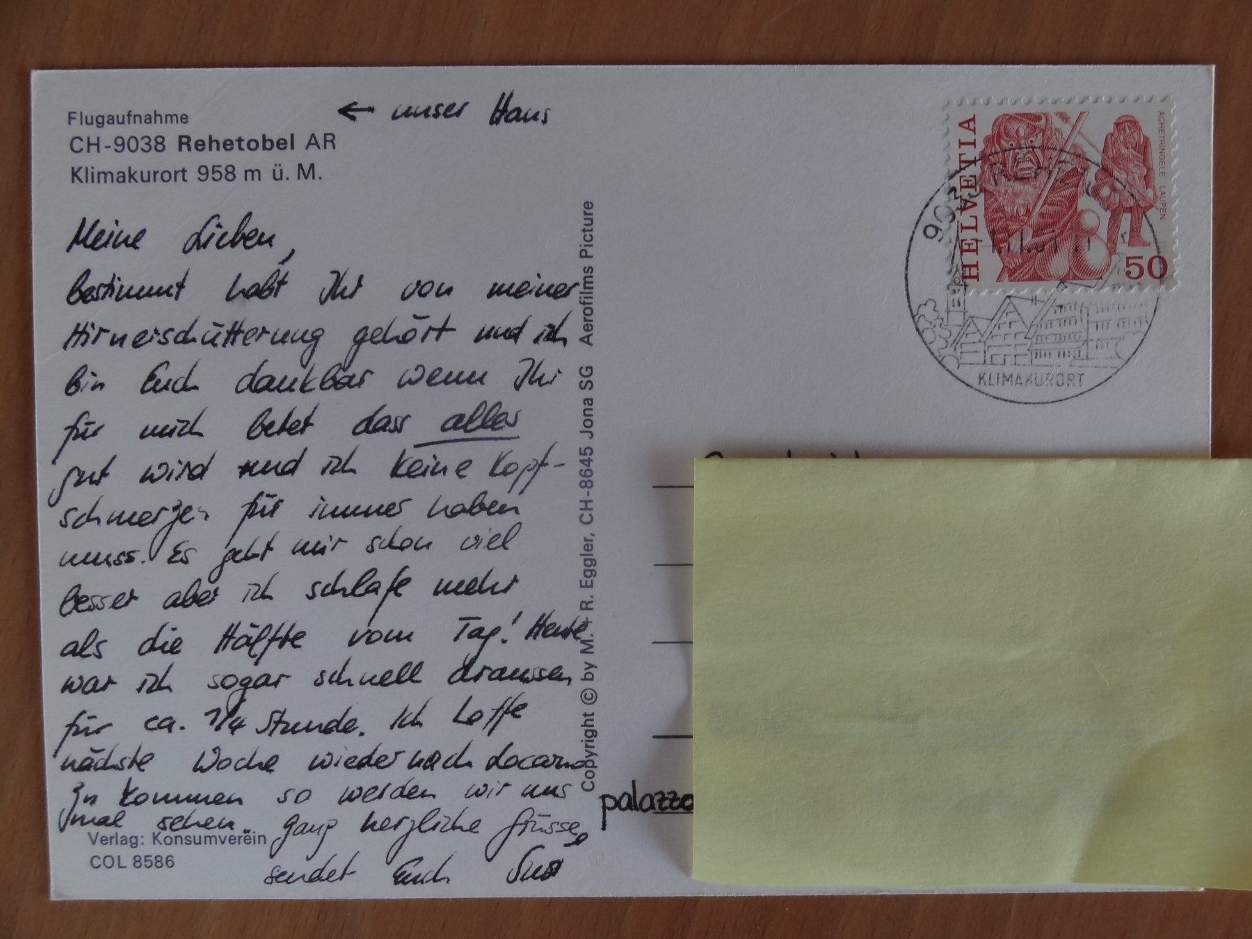 Cartoline postali: Rehetobel  - AR - 1984 – Usato da St Léonard venduto da Riglin 1