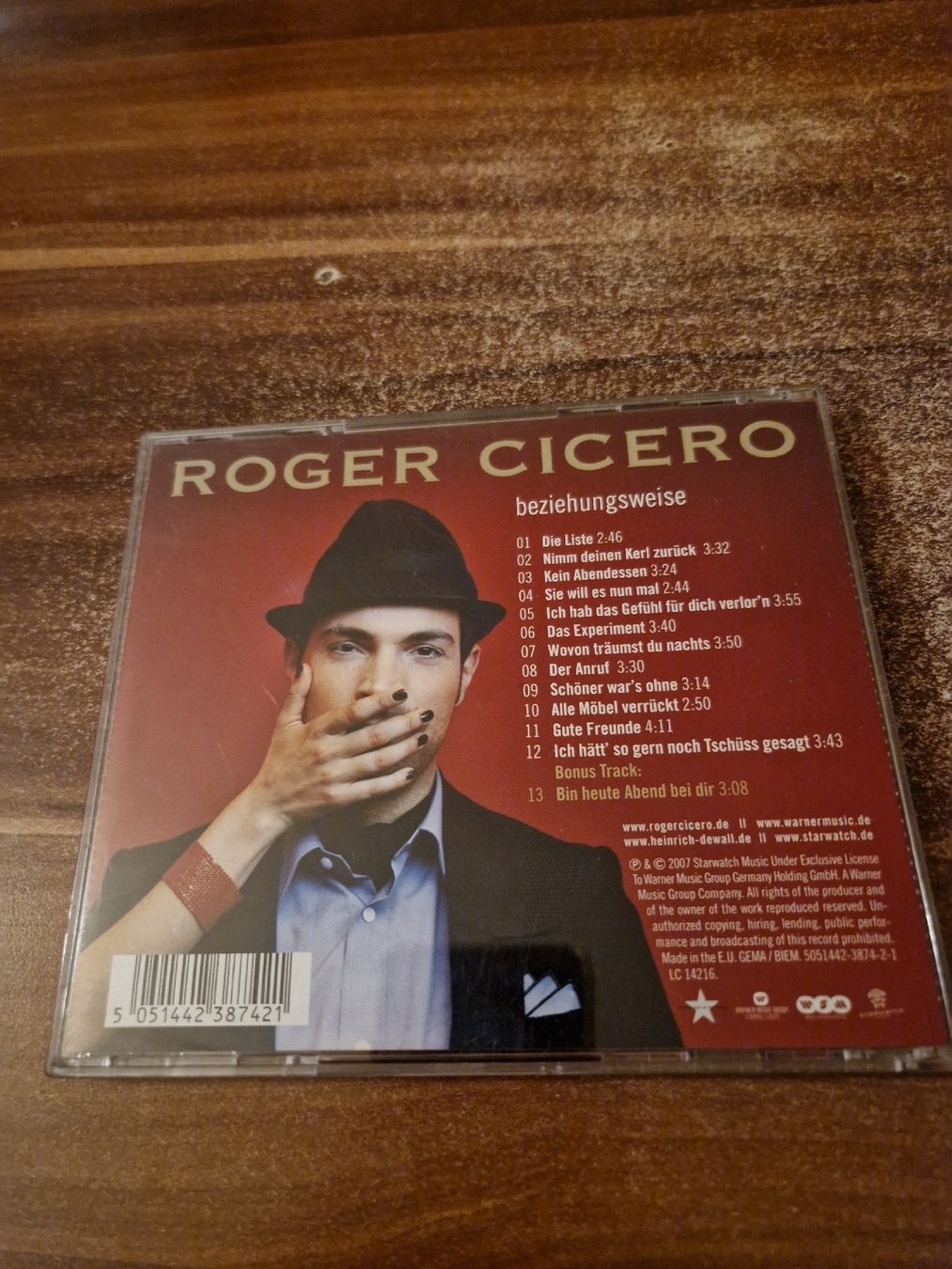 CD: Roger Cicero  - Beziehungsweise – Usato da Wattenwil venduto da Mage66 1