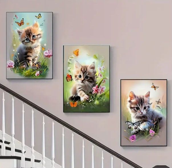 Kit bricolage: Diamond Painting 3 versch.Katzenbilder – Nuovo e nell'imballaggio originale da Obergösgen venduto da Diydiamant 1
