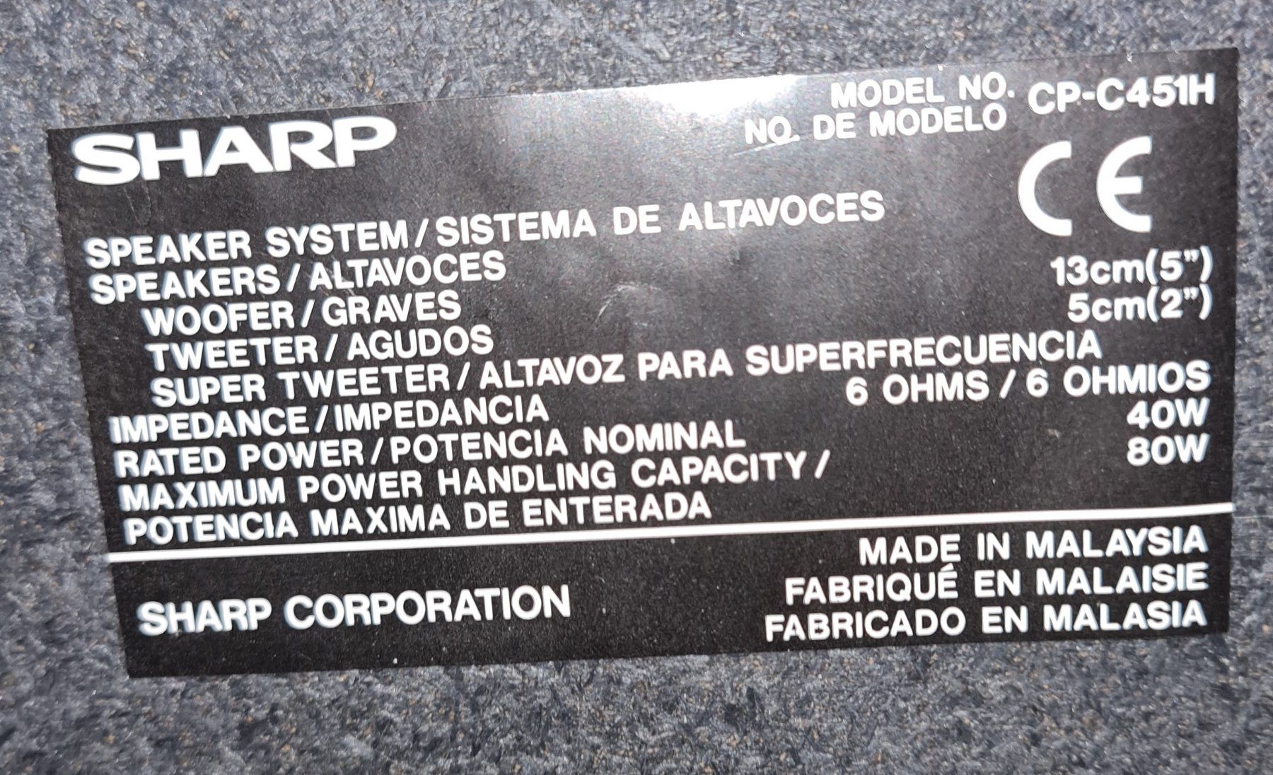 Sharp Lautsprecher: Lautsprecher Paar Sharp 40-80W/6Ohm gute Zustand – Gebraucht aus Horw von Arta20000 2