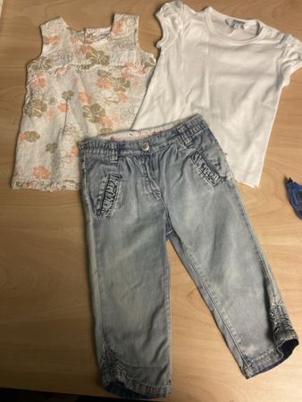 Kanz Set Gr. 74/80: Tunika, Shirt & Jeans - Top Zustand!