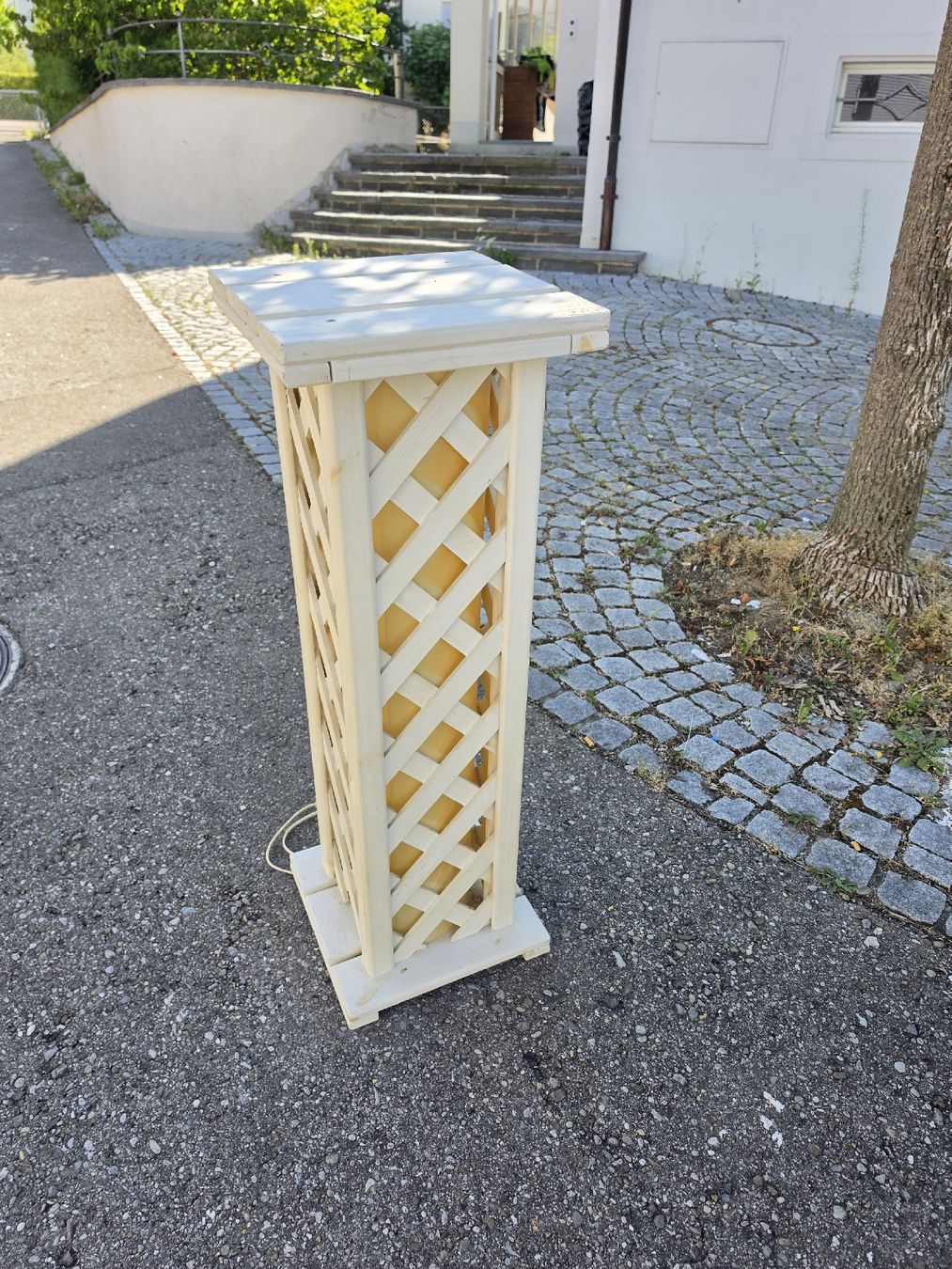 Lampen: Stehlampe Holz Gitter weiss gebraucht.. – Gebraucht aus Mettlen von elios0888 7