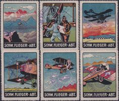1917, Flugpost-Vignetten: 1917.1A-1917.1F, Kat: 900.-+ RAR