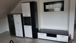 Schrankwand, Schwarz/Weiss, Top Zustand, Muss Weg!