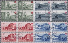 1948, B38-B41 Viererblöcke +Ersttagsstempel - LUXUS! 150.-++